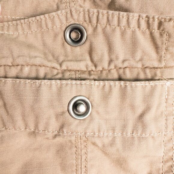 Eddie Bauer Blakely Fit 7" Shorts Womens 16 Tan Ripstop Cotton Flap Pockets - Picture 12 of 16